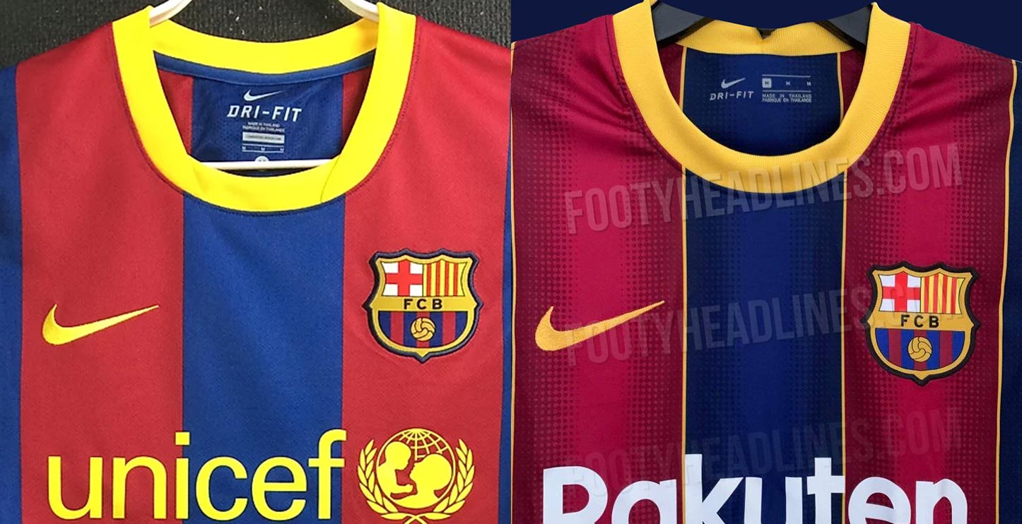 FC Barcelona 20 21 vs 10 11 Home Kit 10 Years Champions League